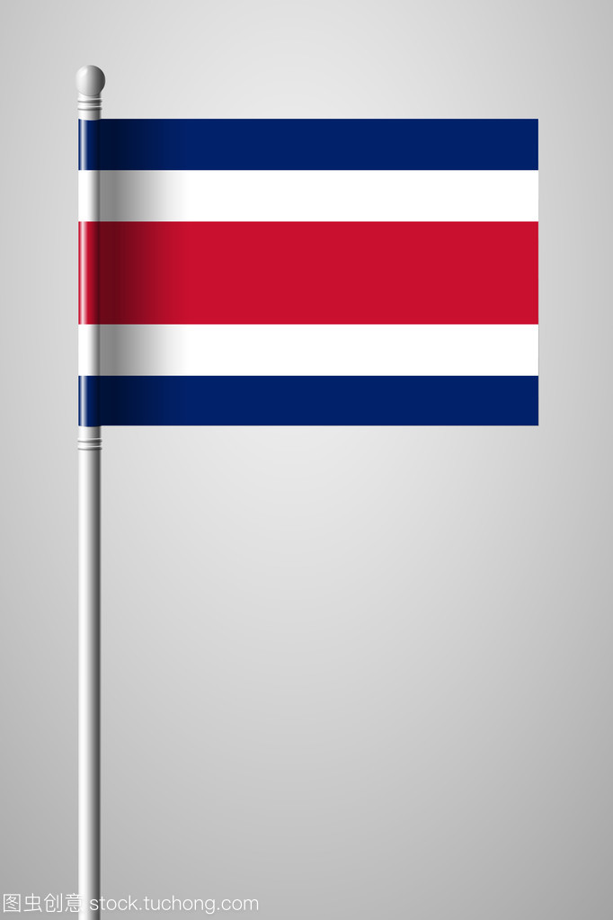 哥斯大黎加的标志。国旗旗杆